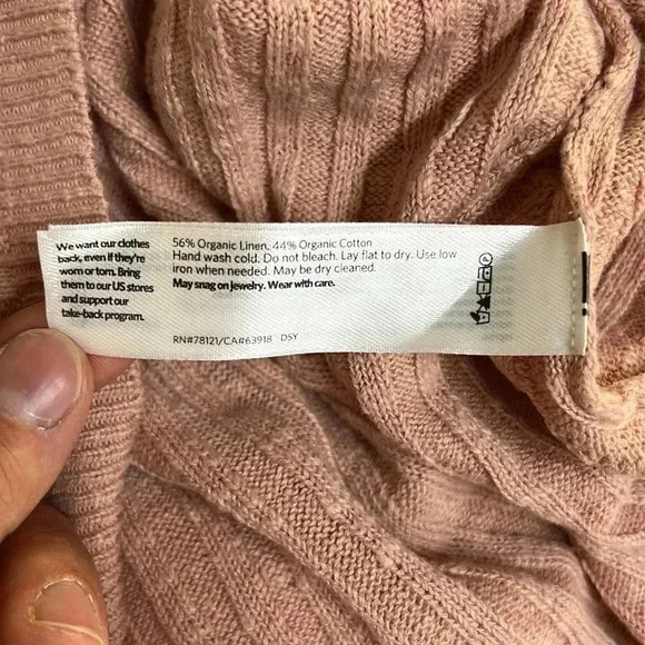 Eileen Fisher Pink Boxy Linen-blend Sweater Size L - Picture 5 of 6